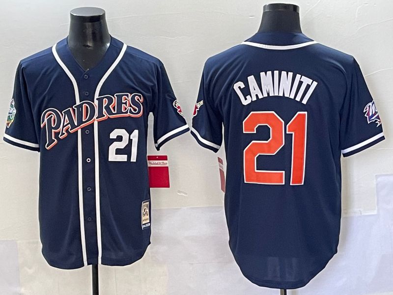 Men 2025 San Diego Padres #21 Caminiti Blue Throwback Game Nike MLB Jersey style 62->san diego padres->MLB Jersey